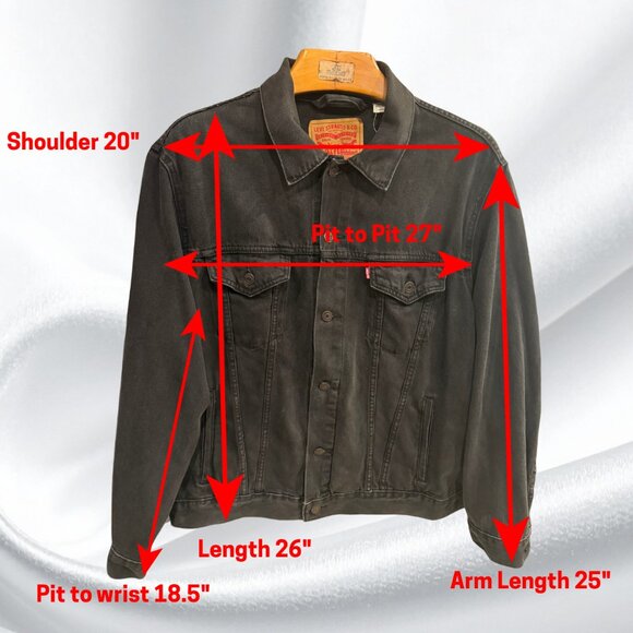 Levi's Black Denim Jacket XL Oversized Unisex NEW Streetwear - Picture 10 of 11